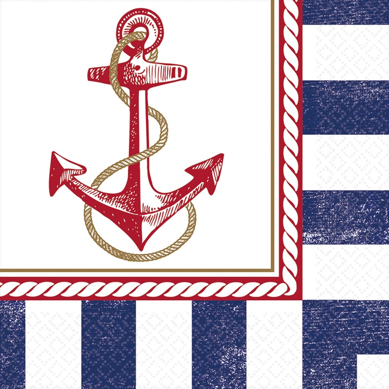 16 maritime summer napkins 33cm
