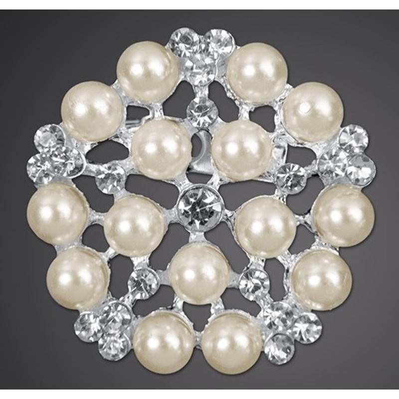 2 decorative pearl brooches 25mm