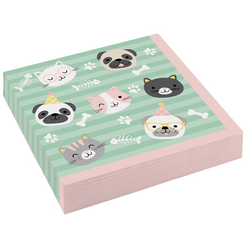 20 Happy Animals Party napkins 33cm