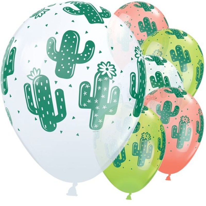 25 cactus party latex balloons 28cm