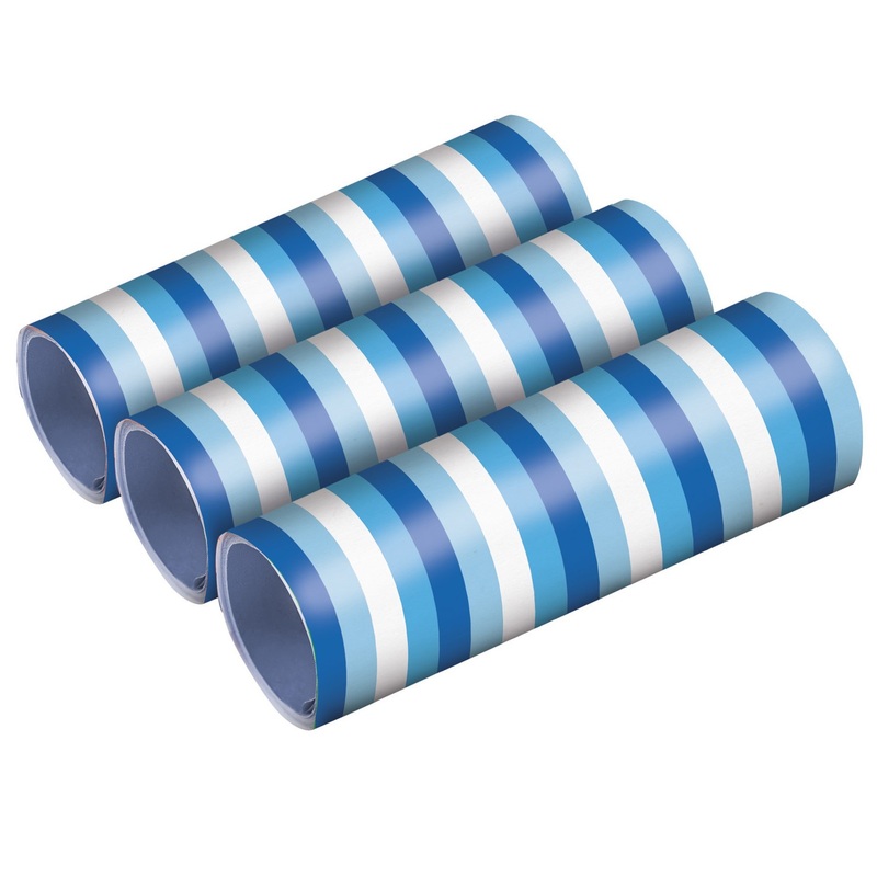 3 shiny blue streamers 4m