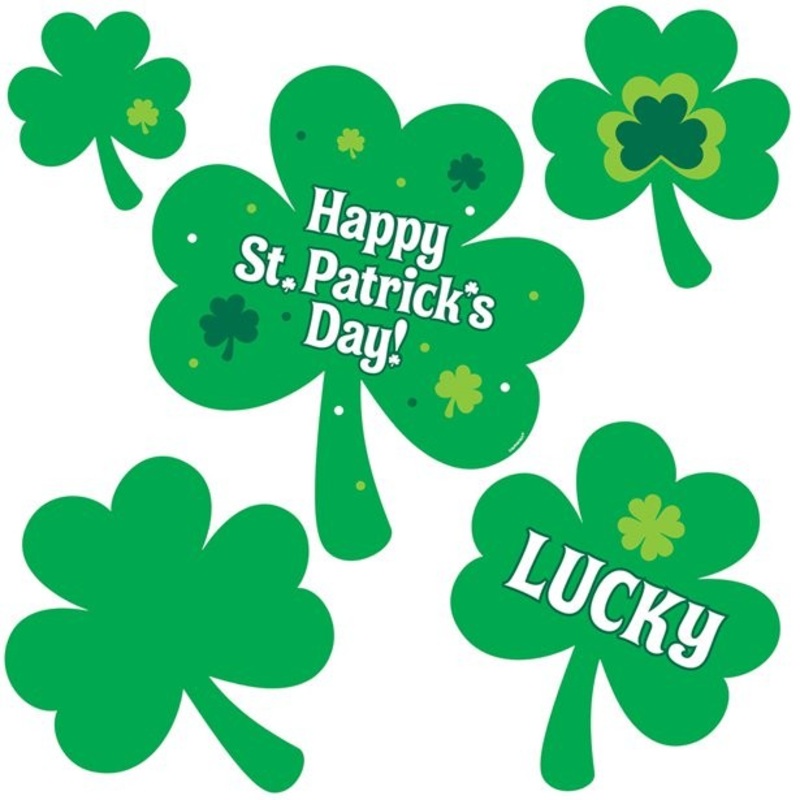 30 St Patricks Day Shamrock Cardboard Cutouts