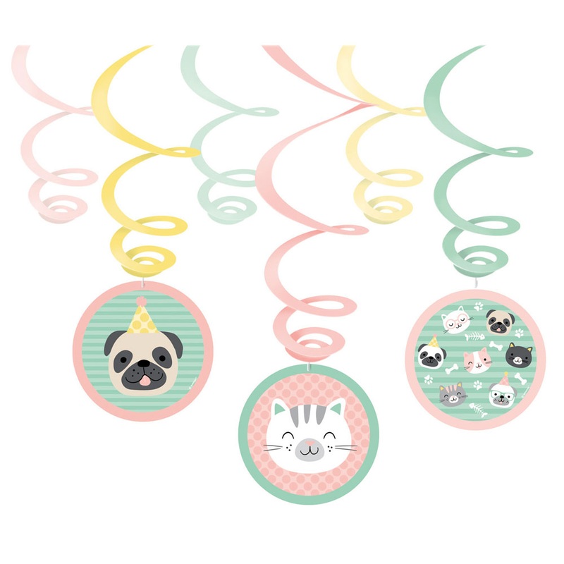 6 Happy Animals spiral hangers 80cm