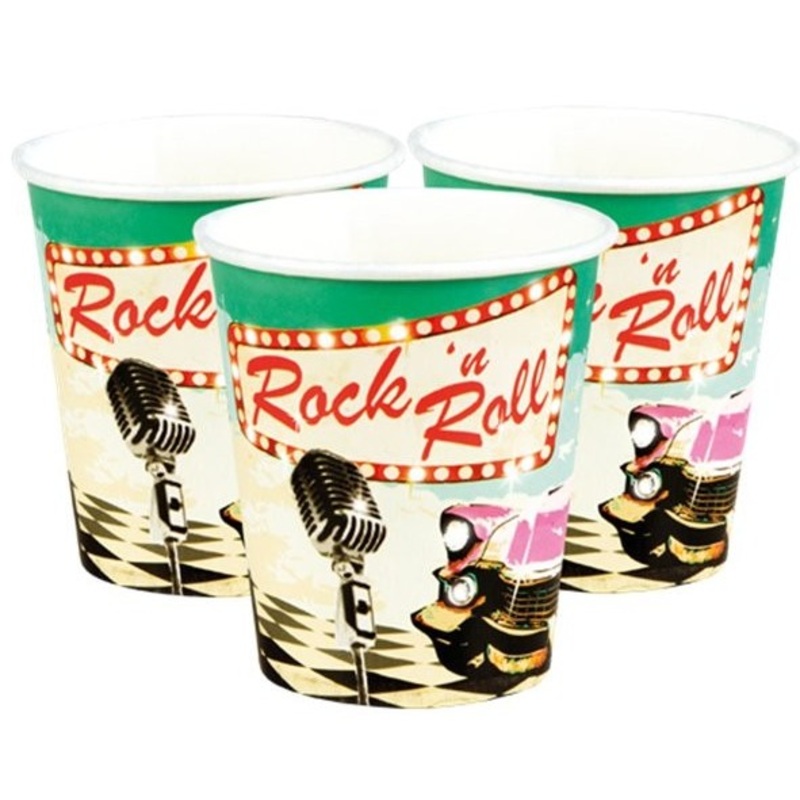 6 Rockin 50s paper cups 250ml