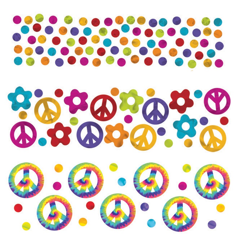 60s hippie scattered rainbow set of 3