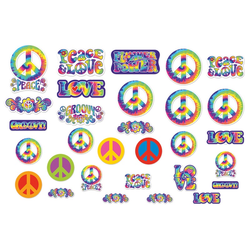 70s Groovie wall decoration 30 pieces