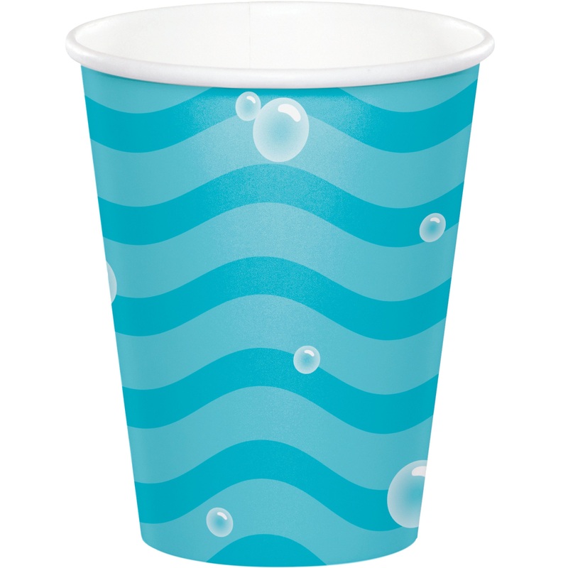 8 narwhal party paper cups 256ml