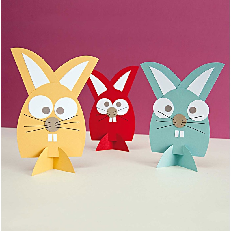 DIY rabbit craft set 6 pieces colorful