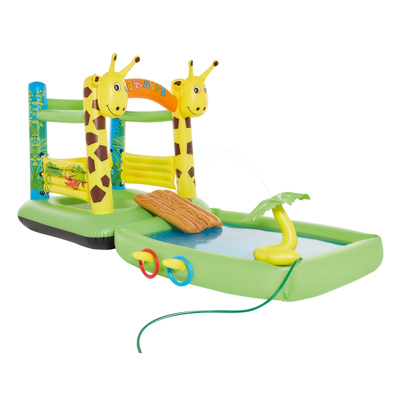 Giraffe bouncy castle & play pool