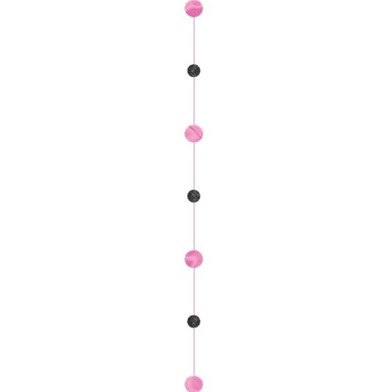 Glitter balloon pendant pink-black 1.8m