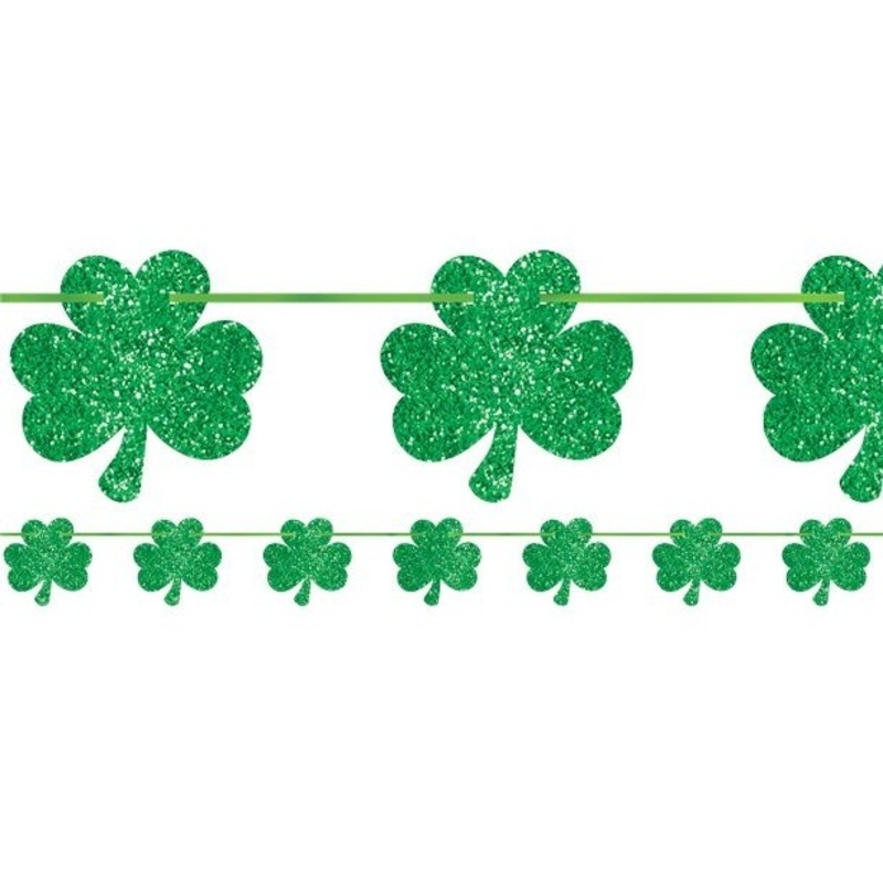 Glittering clover garland 3.65m