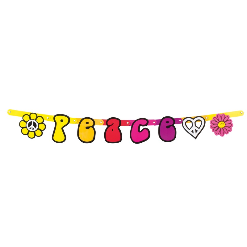 Hippie Peace letter garland 95cm