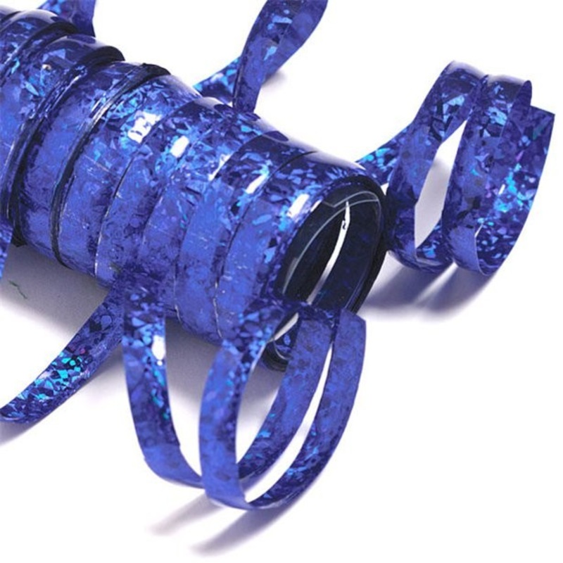Holographic Party Streamer Roll Electric Blue 3.8m