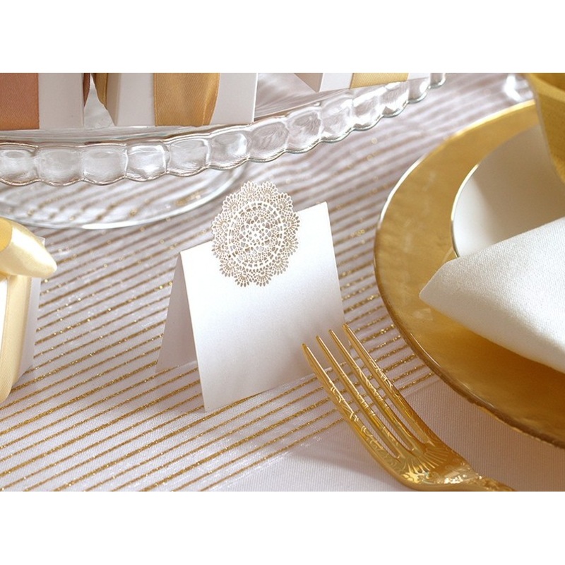 Organza fabric gold stripes 9m x 48cm