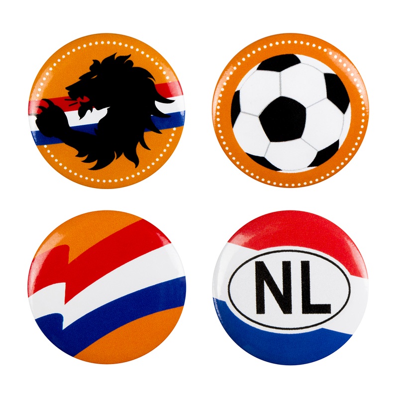 Set of 4 Netherlands Buttons (3 cm)