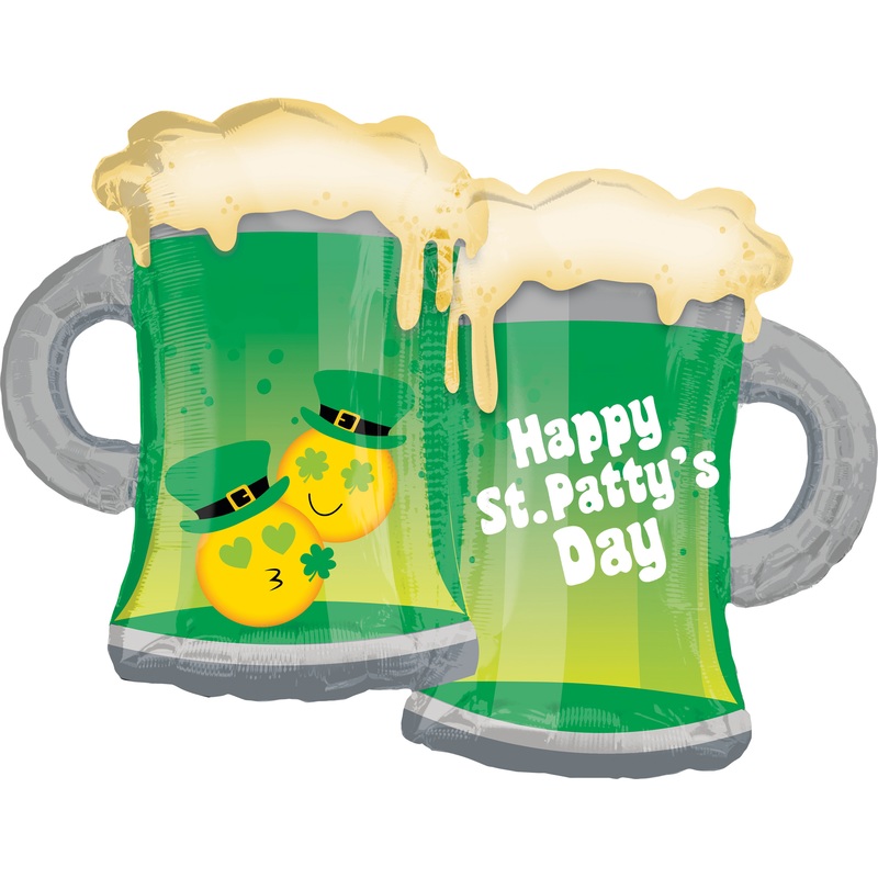 St.Patricks beer mugs foil balloon