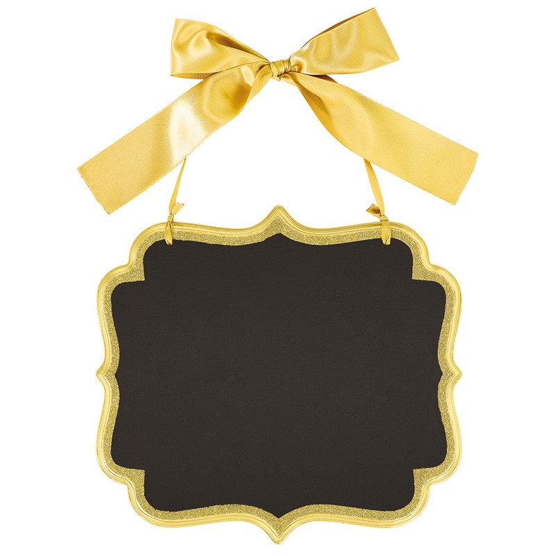 Stylish blackboard sign with a gold frame