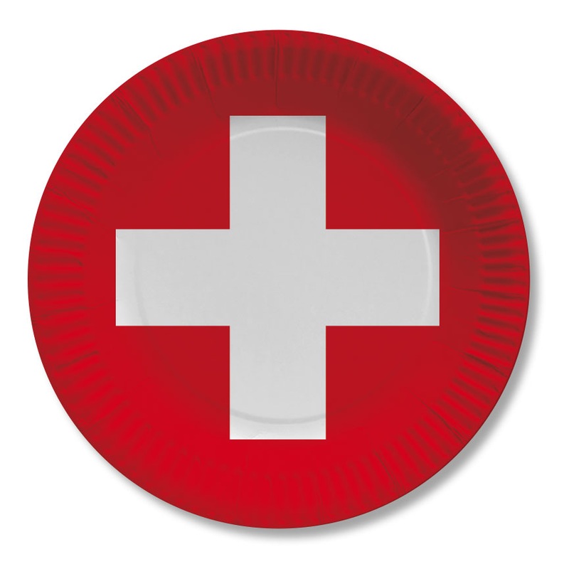 10 Switzerland party plates 23cm