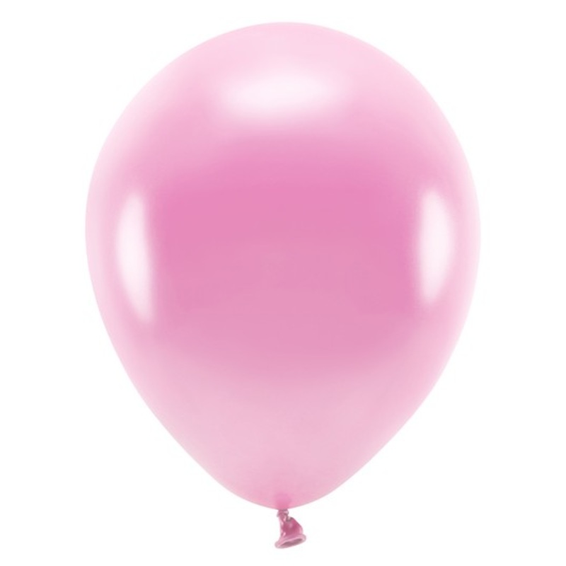 100 eco metallic balloons pink 26cm