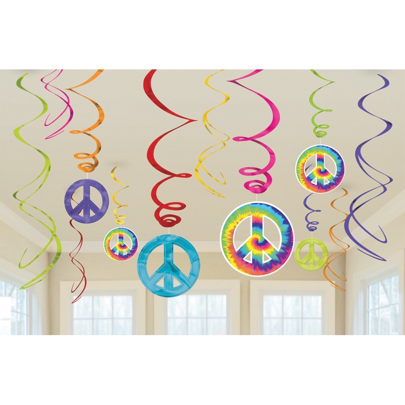 12 Groovy 60s hanging decoration 61cm