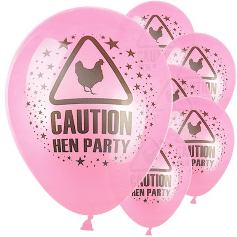 12 JGA Hen Party latex balloons 23cm