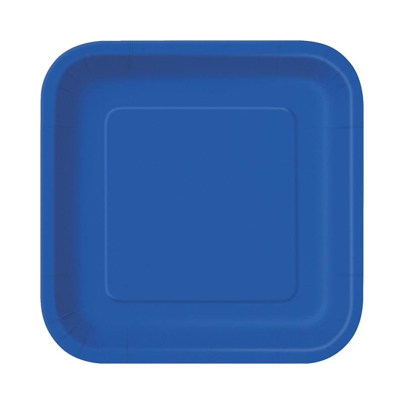 16 paper plates Vera royal blue 18cm