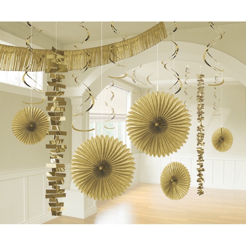 18-piece Party Decoration Set Gold