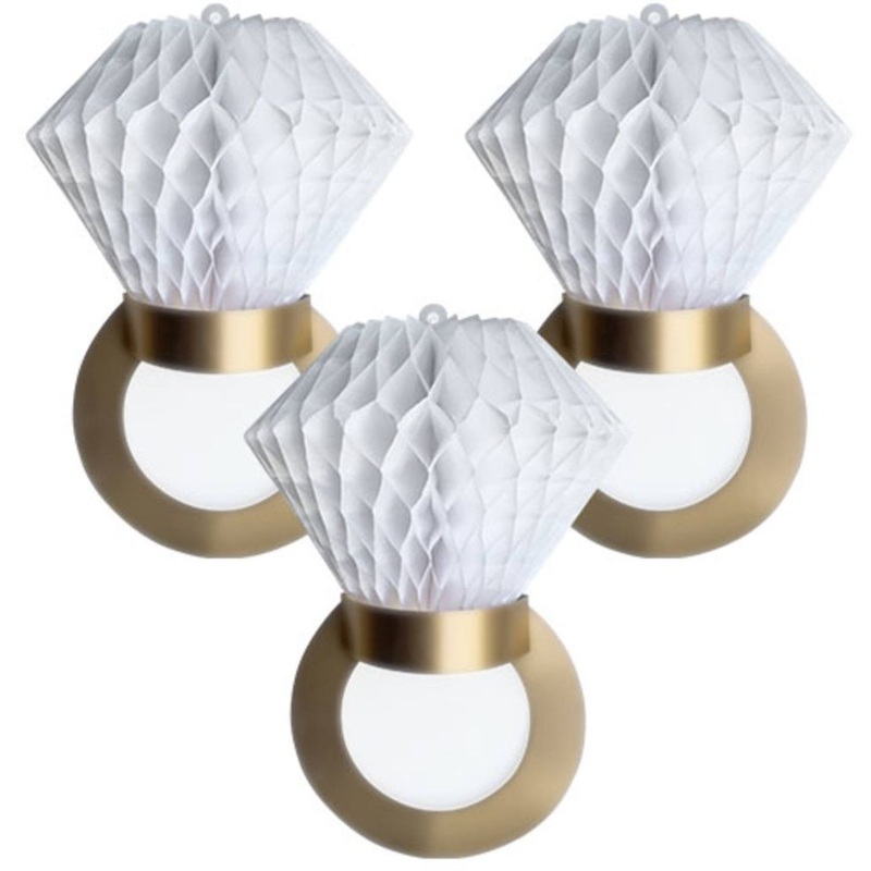 3 diamond ring honeycomb figures 28cm