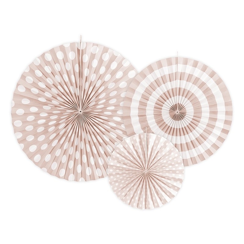 3 paper rosettes Viviane dusky pink