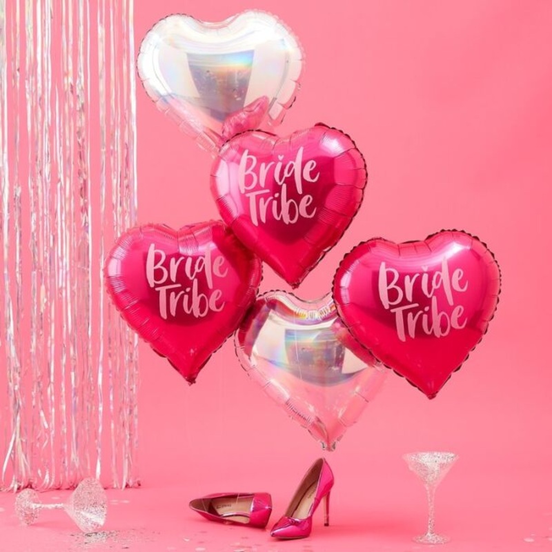 5 Bride Tribe foil balloons 45cm