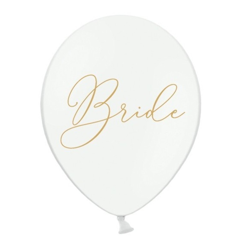 50 balloons bride white-gold 30cm