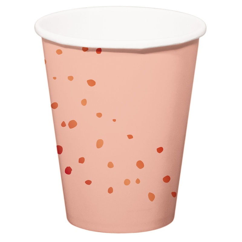 8 drinking cups Elegant blush rose gold 350ml