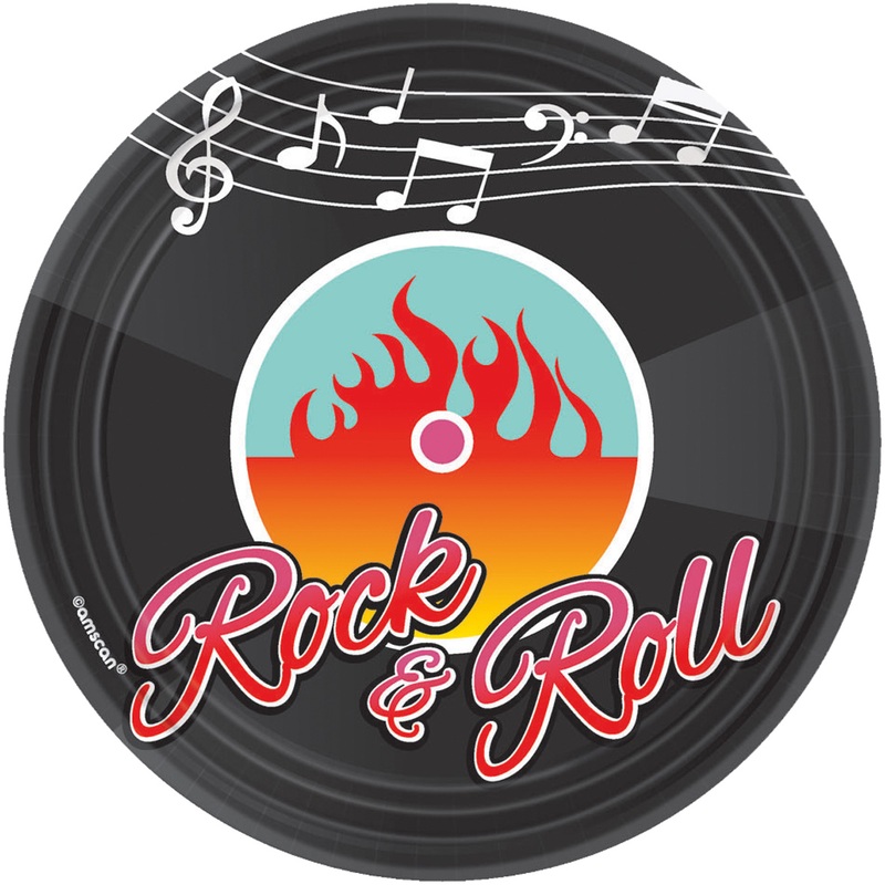 8 plates Partytime Rock & Roll 17.7cm