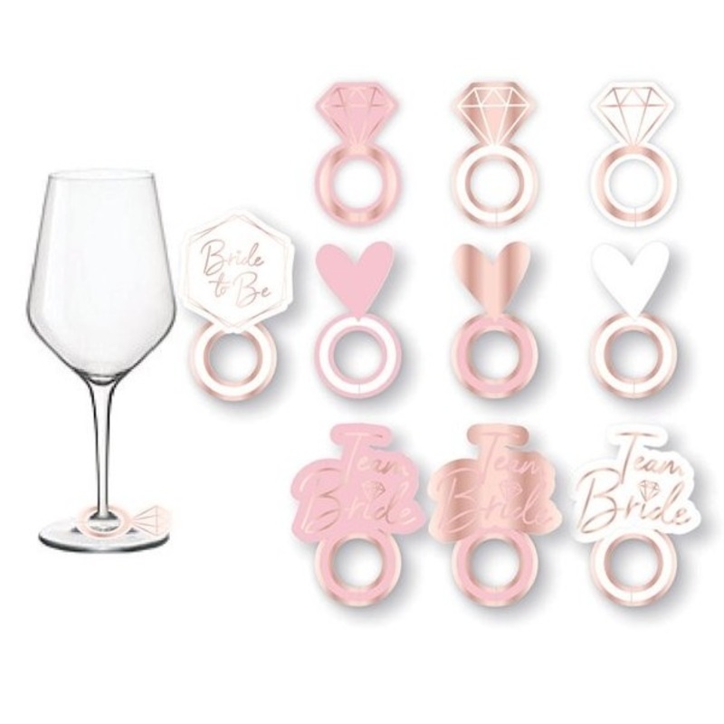 8 shiny bachelorette glass cards