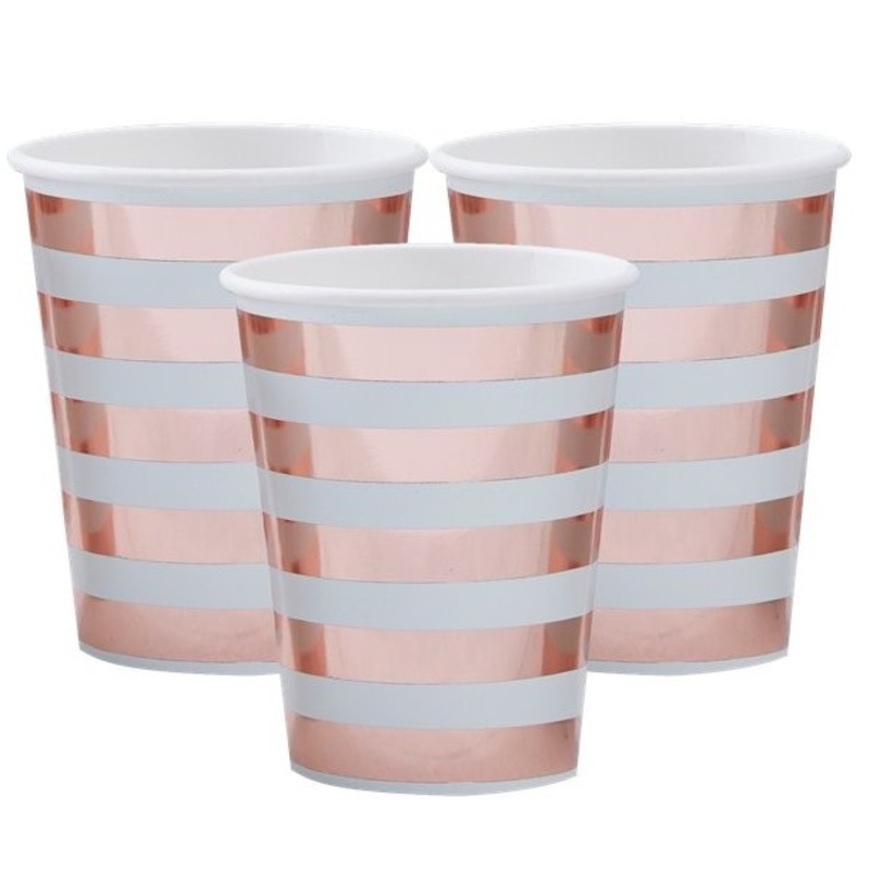 8 Welcome World paper cup rose gold 255ml