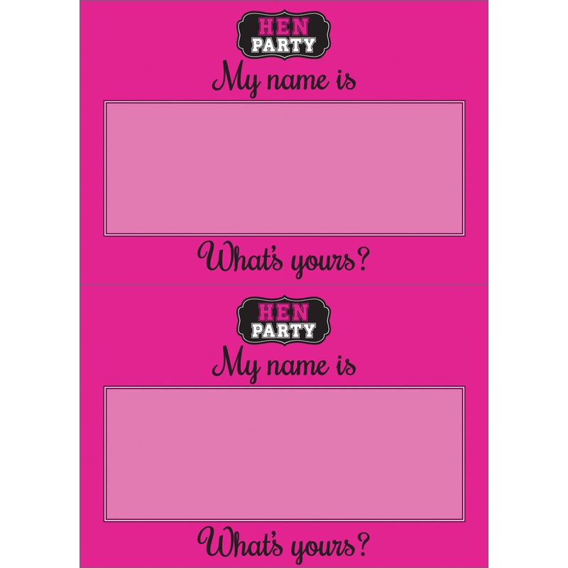 Bachelorette Paty Name Card Pink 16 pieces