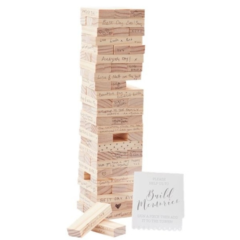 Building block tower guest book Build Memories