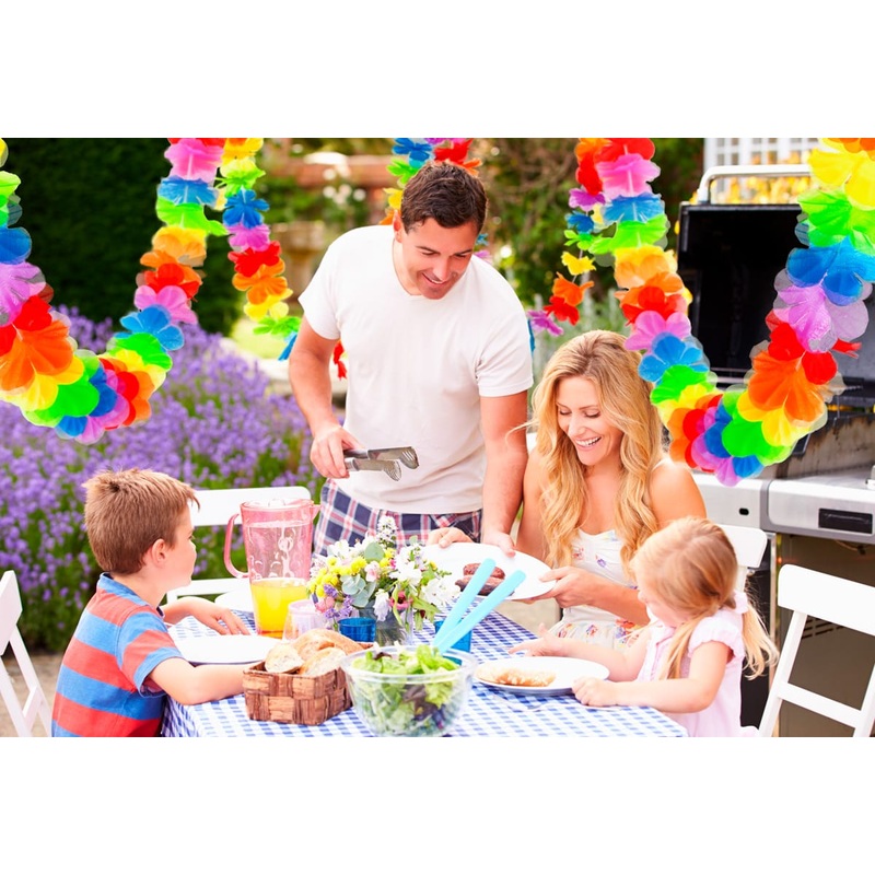 Colorful Hawaii flowers garland 3m