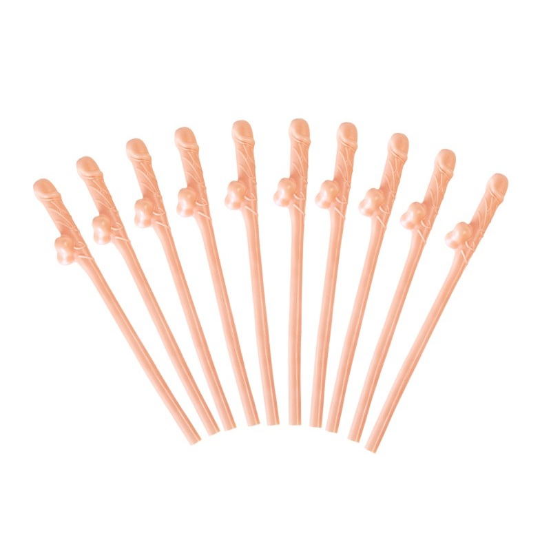 Funny penis straws 10 pcs