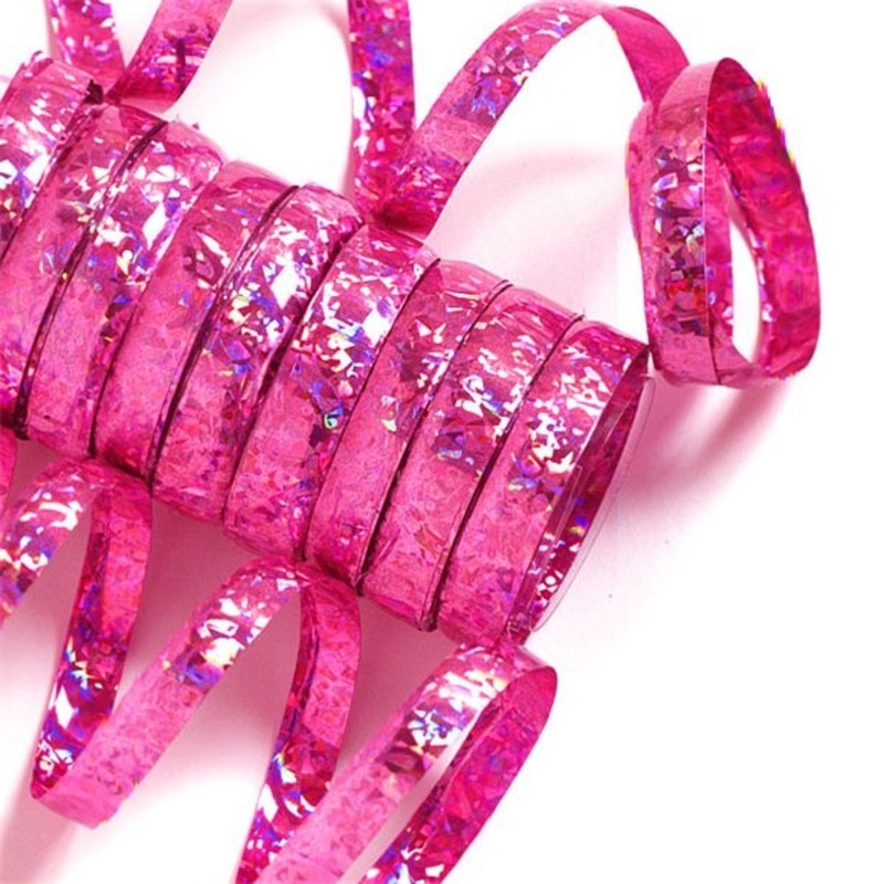 Holographic Streamer Roll Pink 1,8m