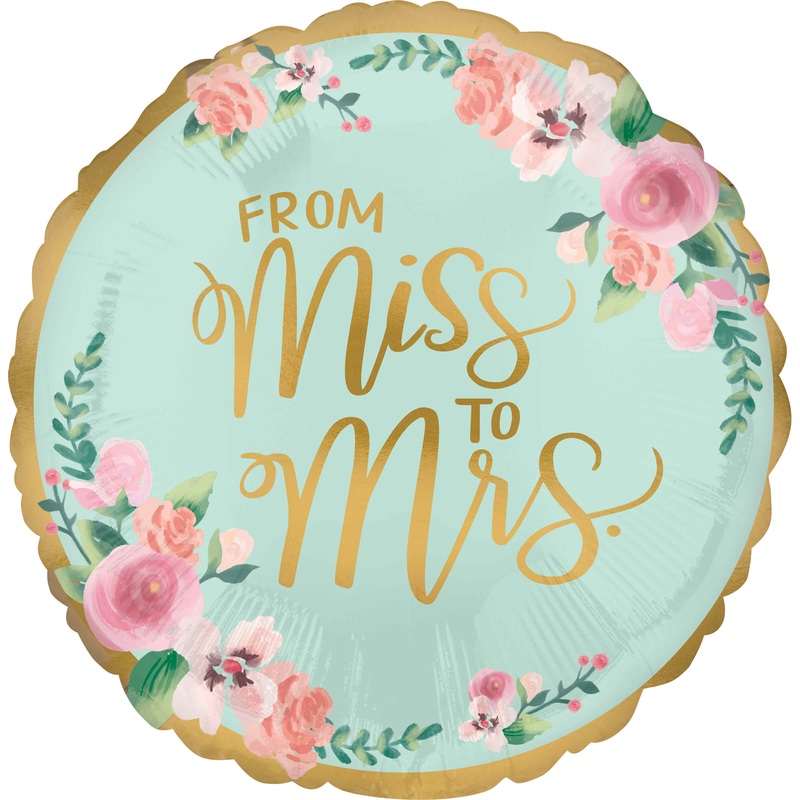 Miss to Mrs foil balloon 45cm