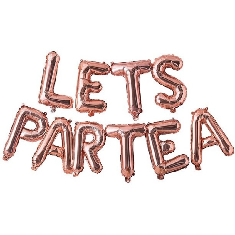 Rose gold Lets Partea lettering balloon 2m