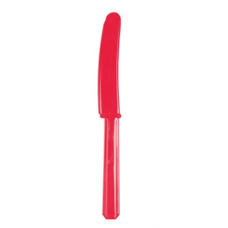 10 party buffet knives ruby red 17.2cm