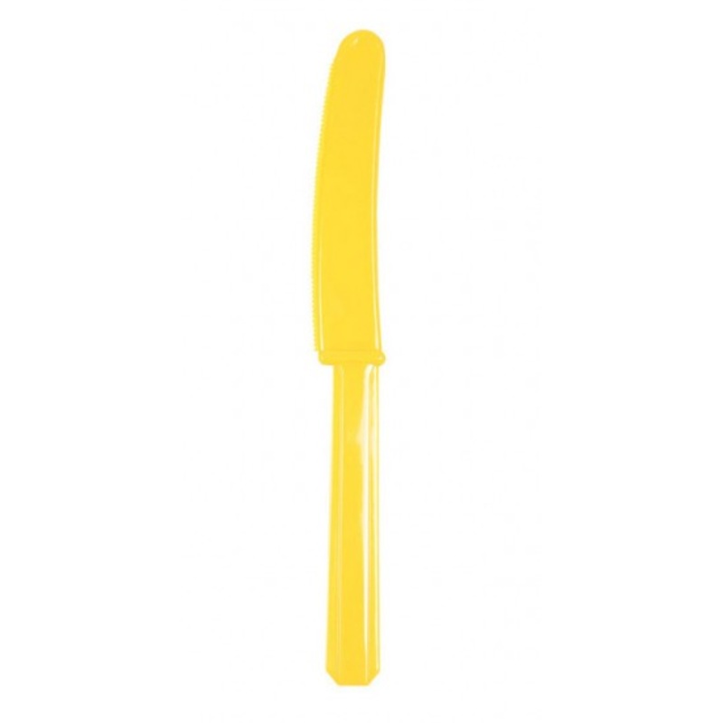 10 party buffet knives sun yellow 17.2cm