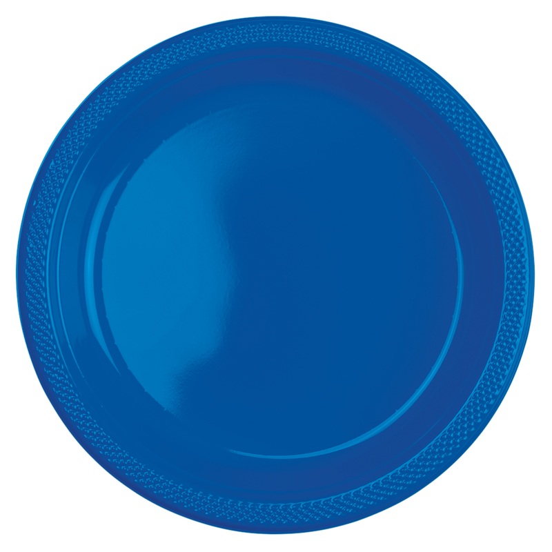 10 plastic plates Amalia royal blue 23cm