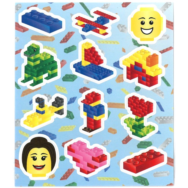 12 colorful building block stickers