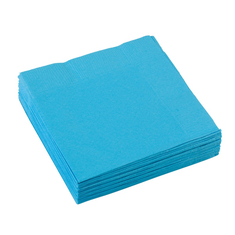 20 napkins in azure blue 25cm