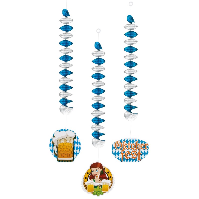3 beer festival decorative spirals 60cm