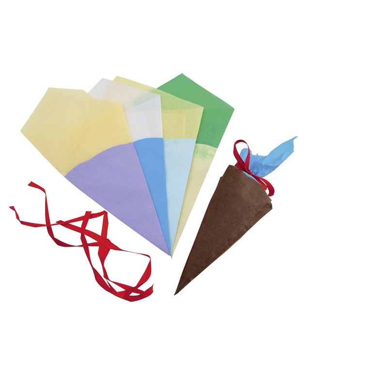 5 Back to school decorative cone bags 26cm