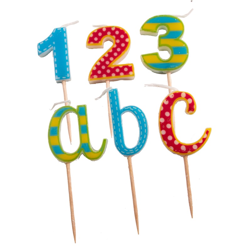 6 school starter cake candles 7cm
